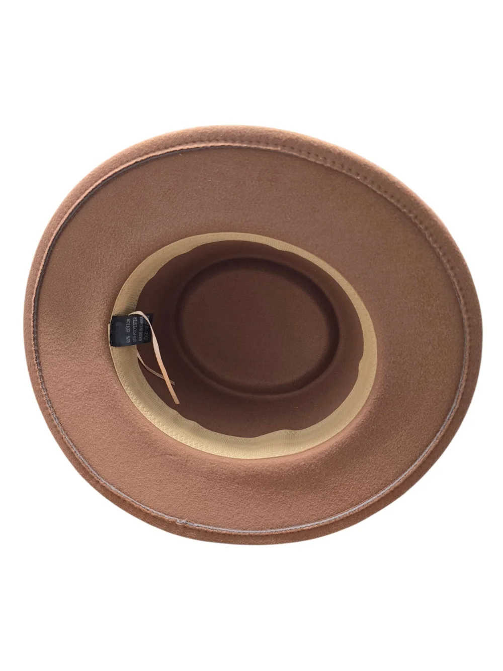 Camel Women's Wool Felt Boater Hat with Leather Band